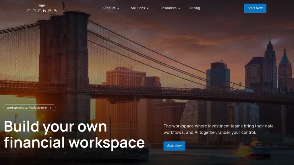 Screenshot of OpenBB website