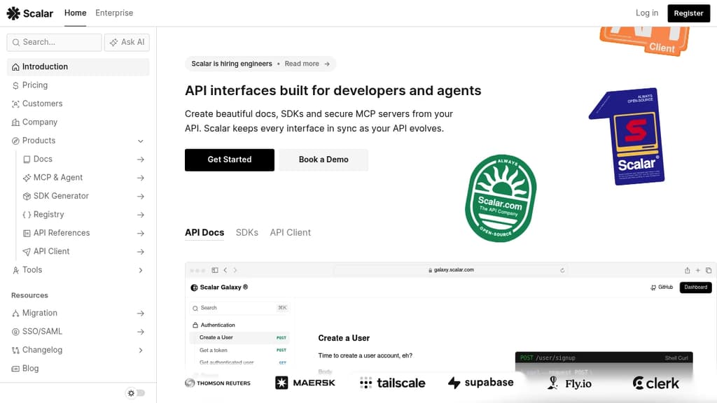 Screenshot of Scalar website