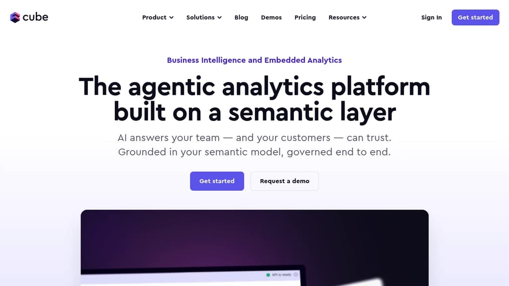 Screenshot of Cube website