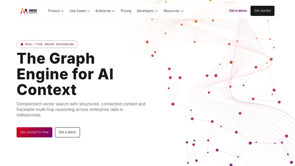 Screenshot of Memgraph website