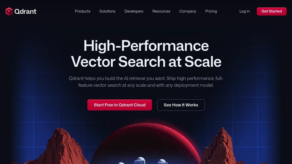 Screenshot of Qdrant website