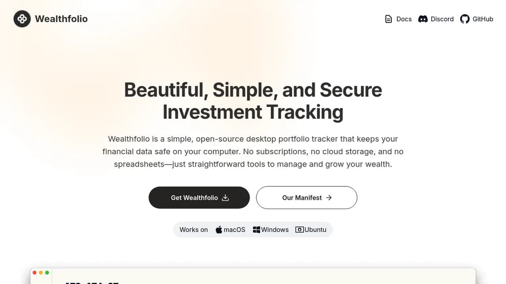 Screenshot of Wealthfolio