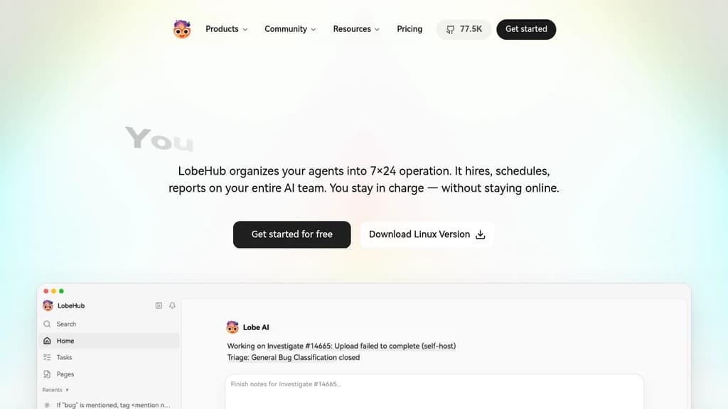 Screenshot of LobeChat website