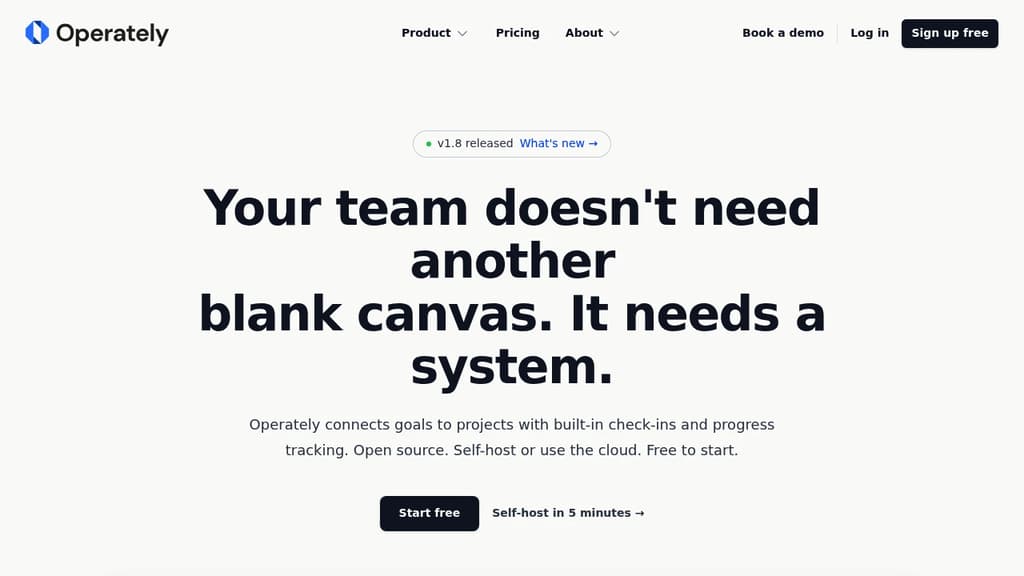 Screenshot of Operately website