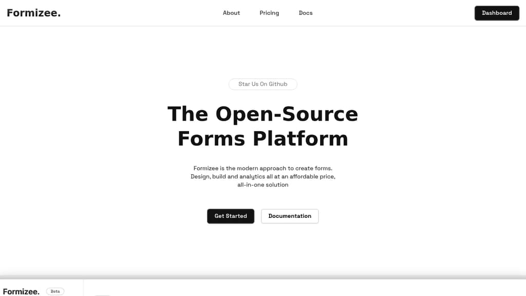 Screenshot of Formizee website