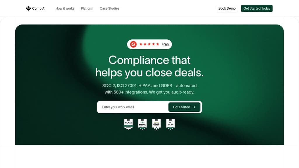 Screenshot of Comp AI website