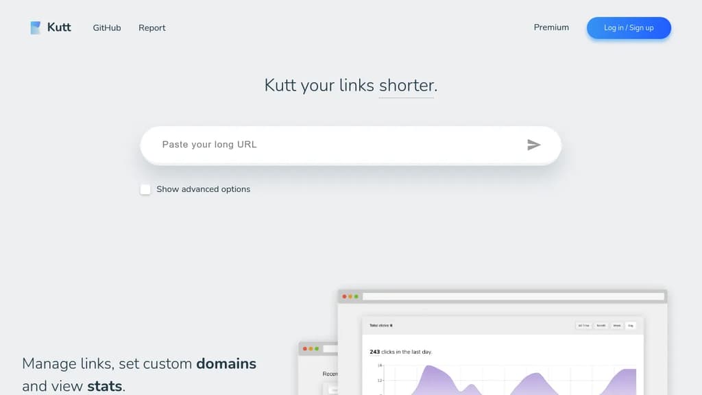 Screenshot of Kutt
