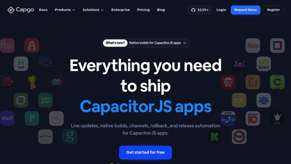 Screenshot of Capgo website