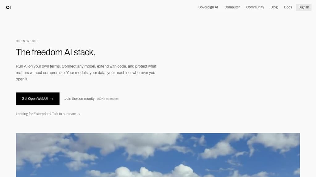 Screenshot of Open WebUI website