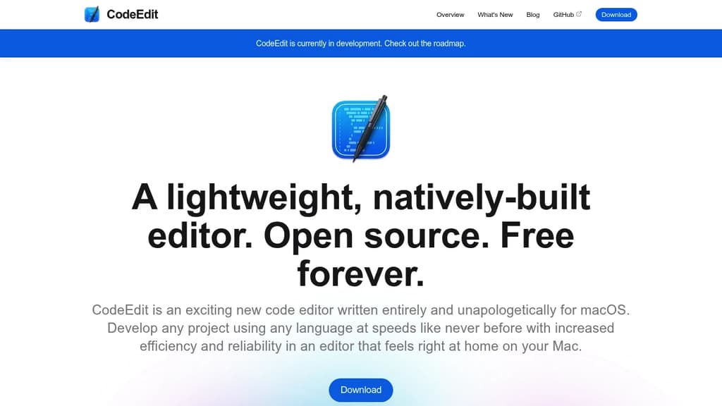 Screenshot of CodeEdit website