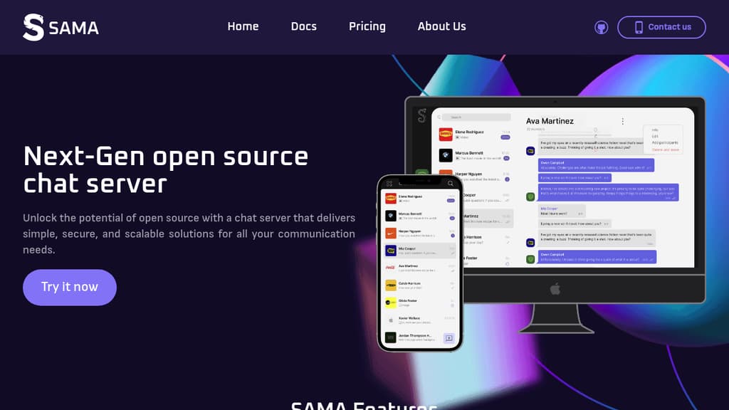 Screenshot of SAMA website