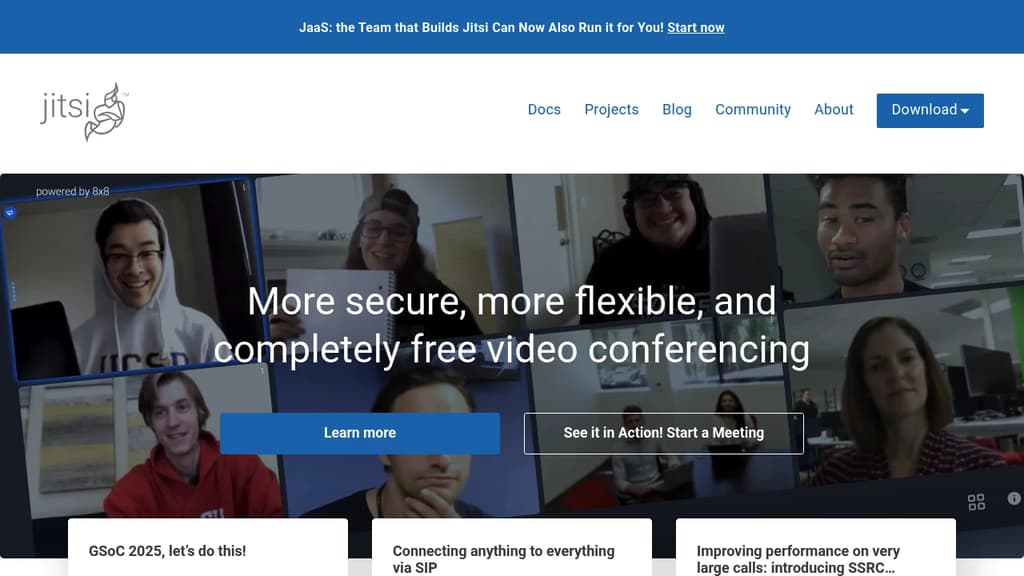 Screenshot of Jitsi website