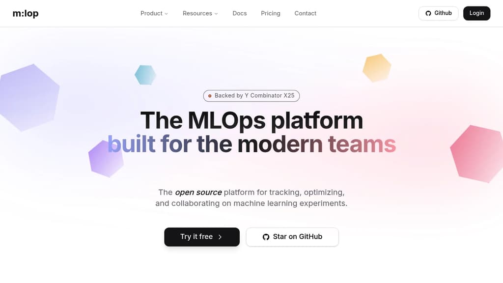 Screenshot of mlop website