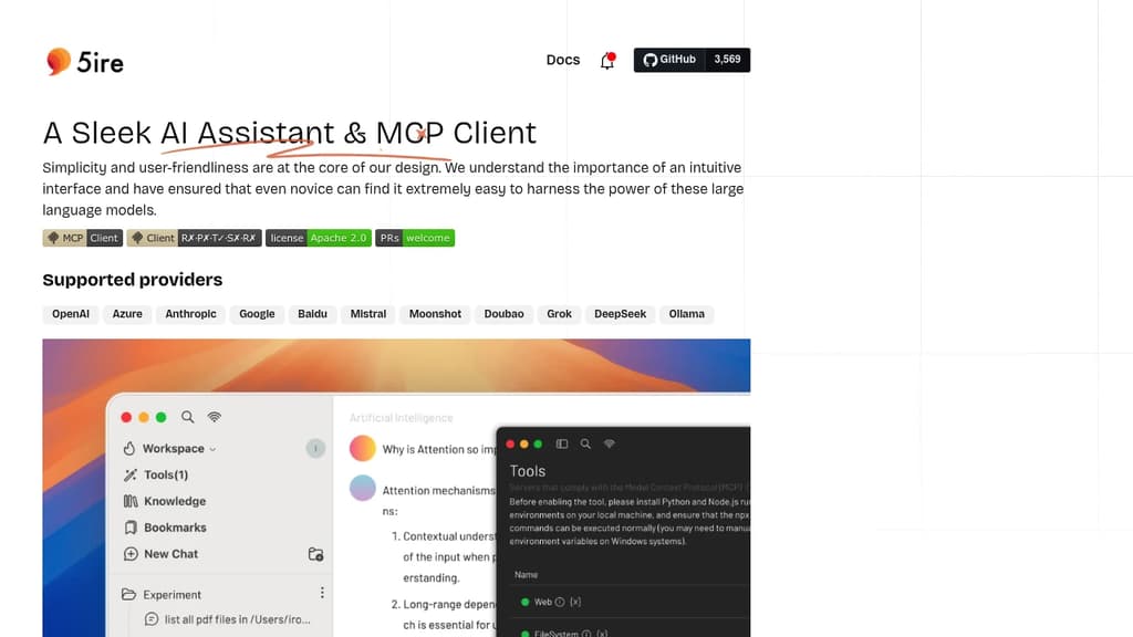 Screenshot of 5ire website