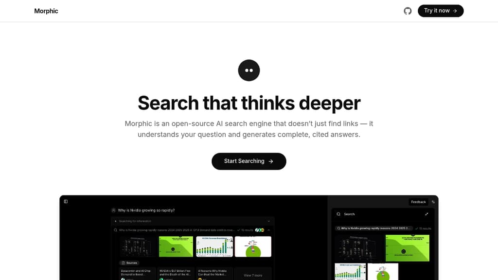 Screenshot of Morphic website