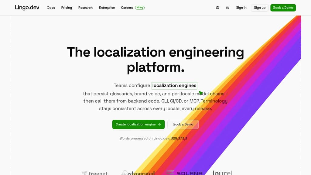 Screenshot of Lingo.dev website