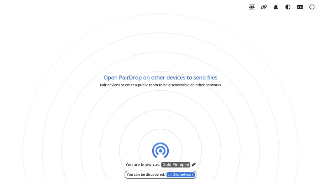 Screenshot of PairDrop website