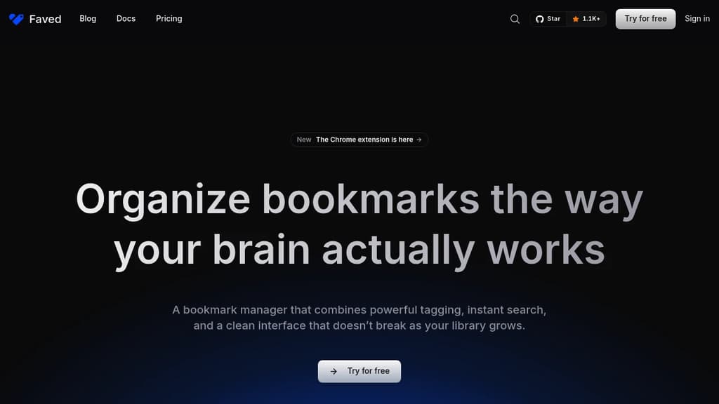 Screenshot of Faved website