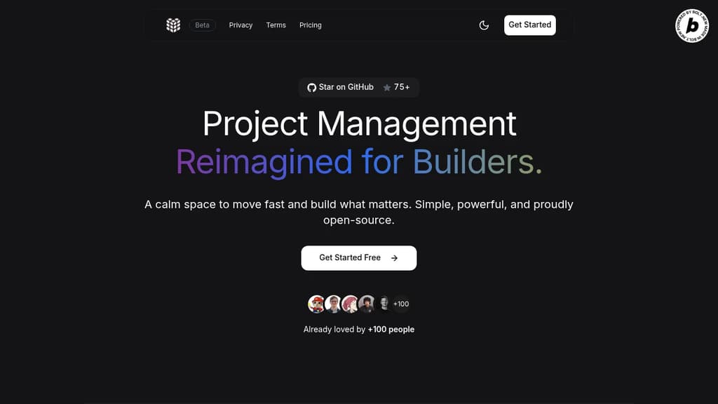 Screenshot of Kanba website
