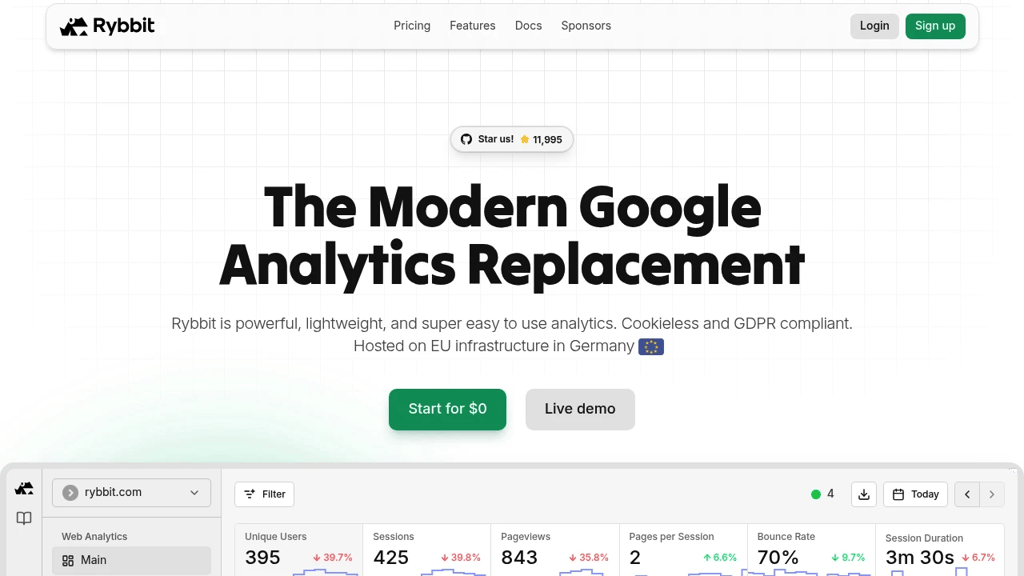 Screenshot of Rybbit