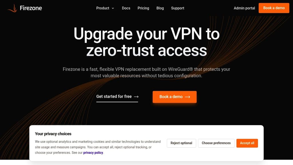 Screenshot of FireZone website