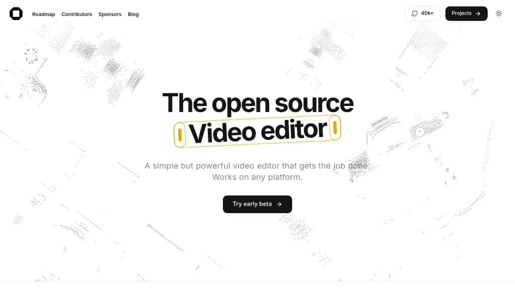 Screenshot of OpenCut website