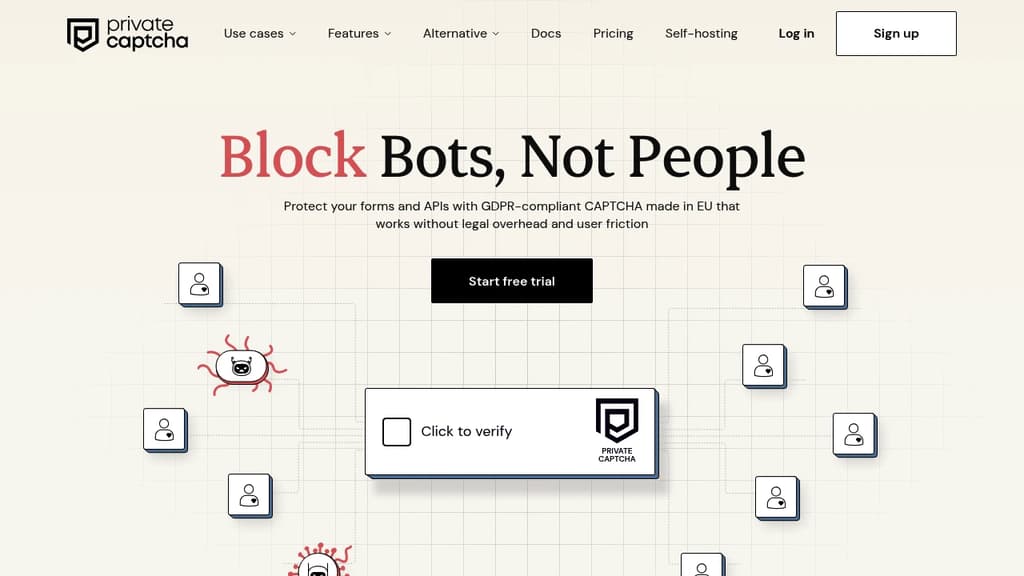 Screenshot of Private Captcha website