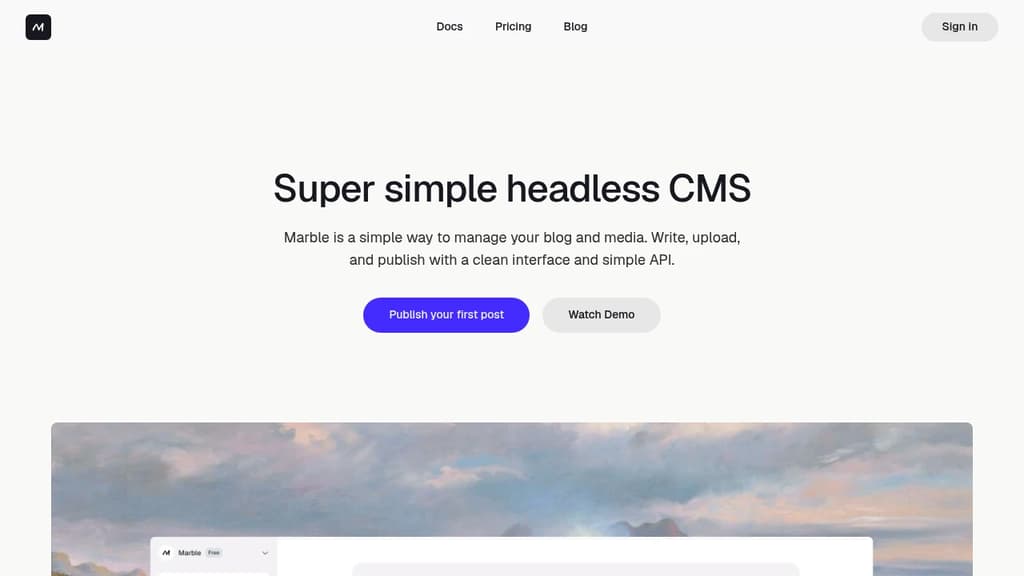 Screenshot of Marble CMS