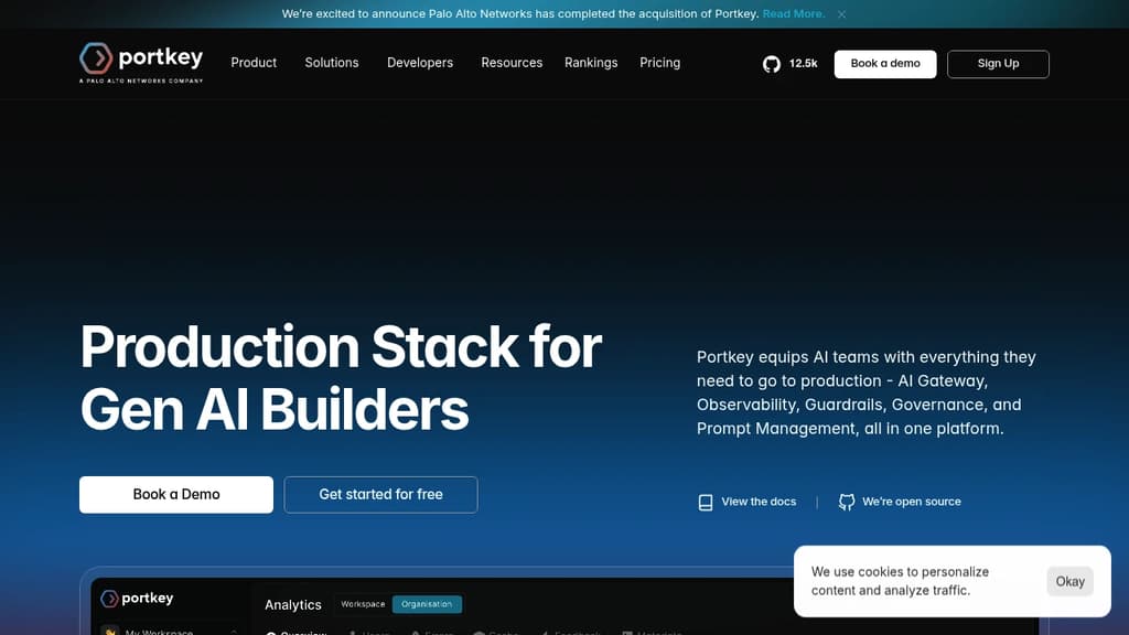 Screenshot of Portkey AI Gateway website
