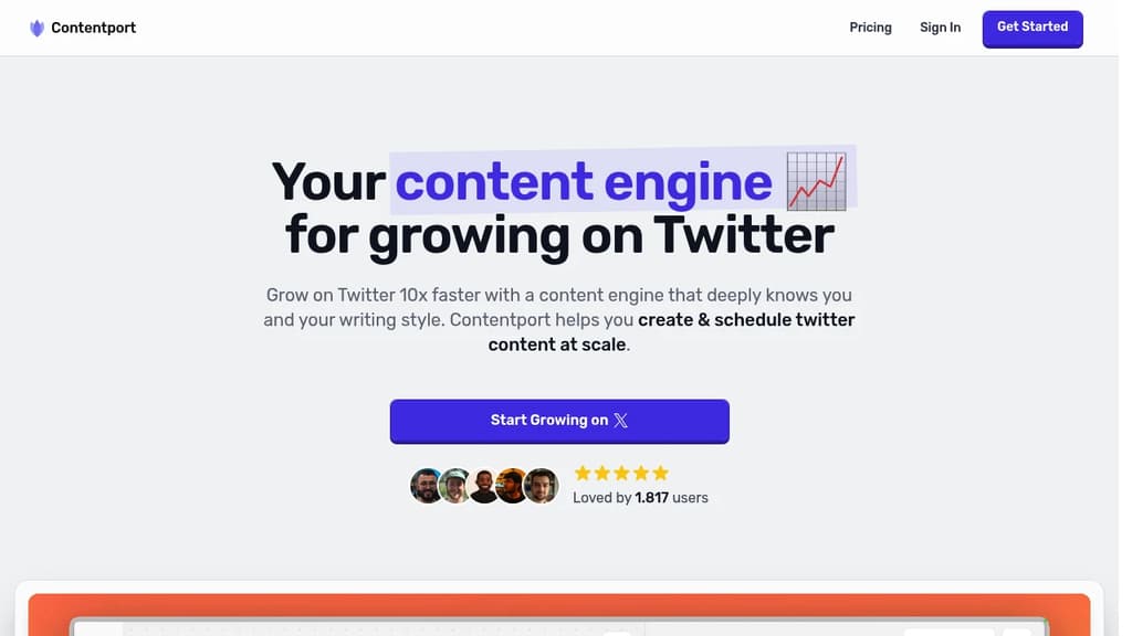 Screenshot of Contentport website