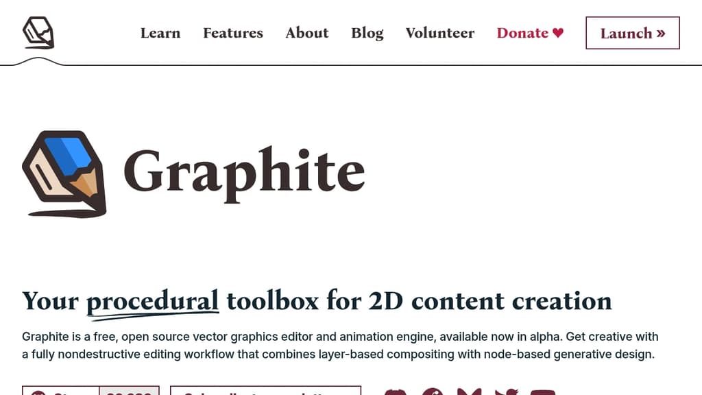 Screenshot of Graphite website