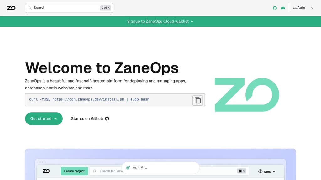 Screenshot of ZaneOps