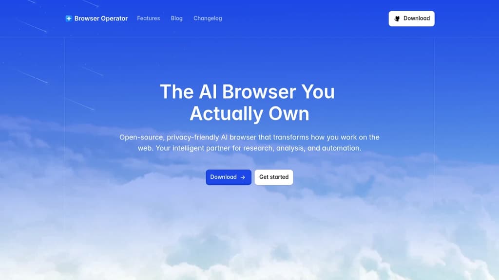 Screenshot of Browser Operator website