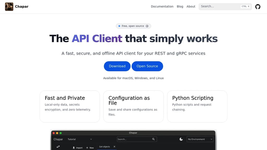 Screenshot of Chapar