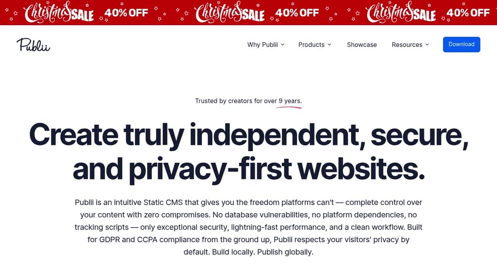 Screenshot of Publii