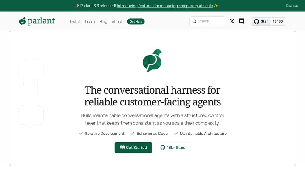 Screenshot of Parlant website