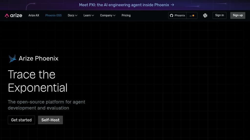 Screenshot of Arize Phoenix website