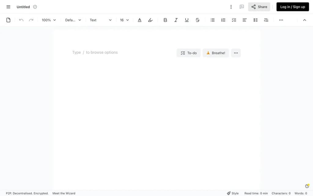 Screenshot of dDocs website