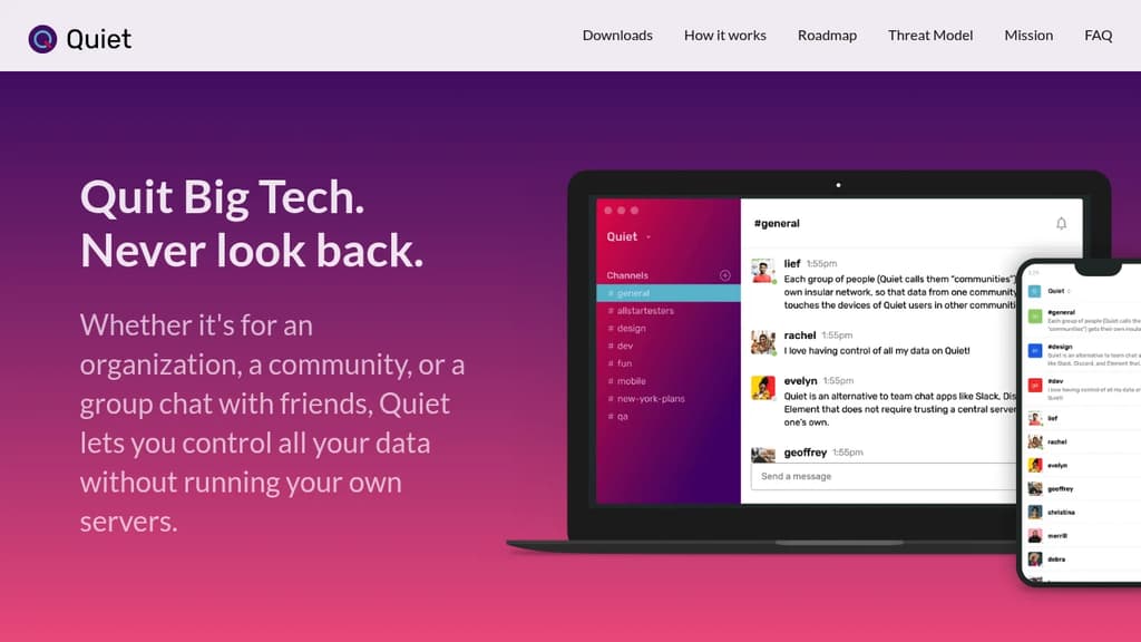 Screenshot of Quiet
