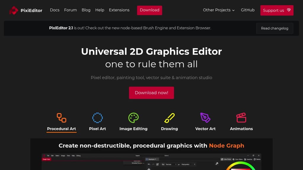 Screenshot of PixiEditor