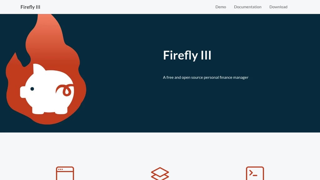 Screenshot of Firefly III website