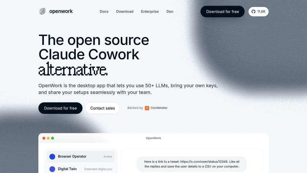 OpenWork interface screenshot