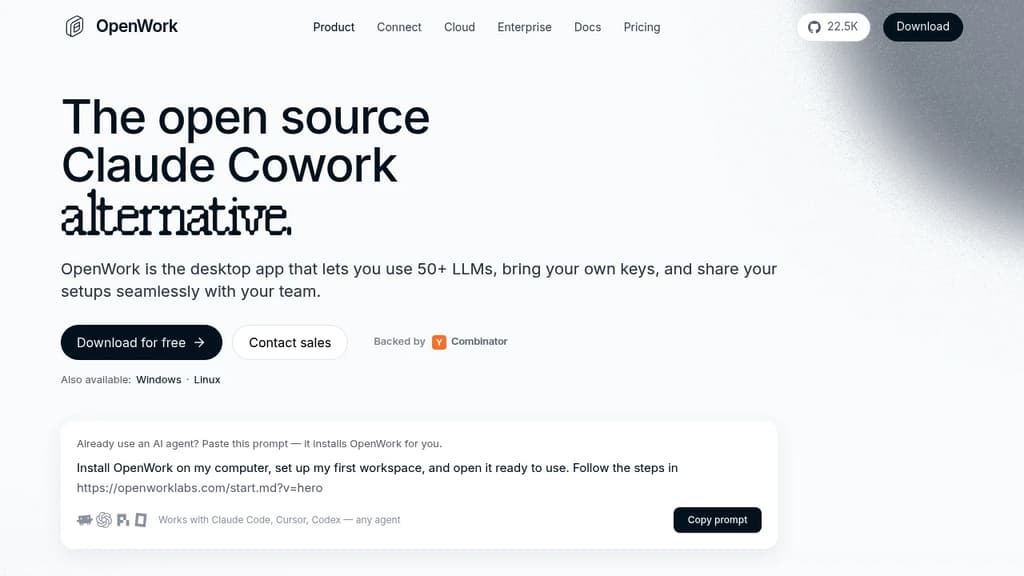 Screenshot of OpenWork