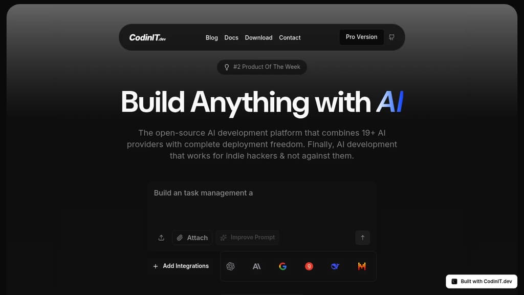 Screenshot of CodinIT.dev