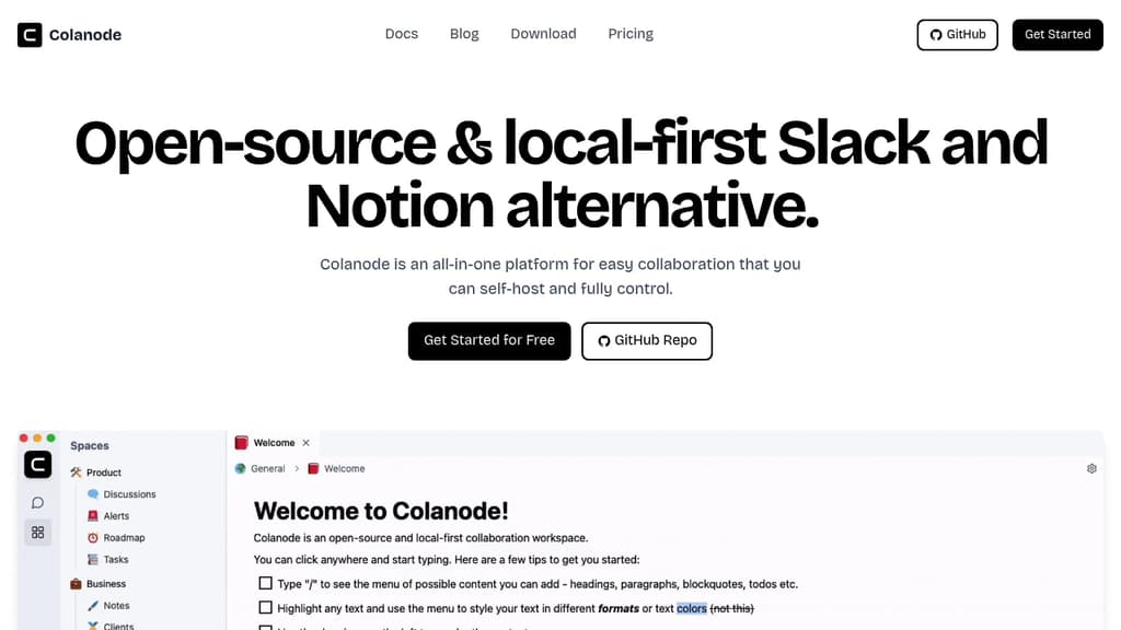 Screenshot of Colanode