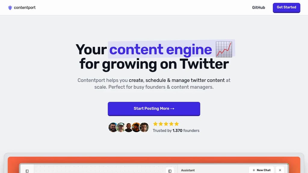 Screenshot of Contentport website