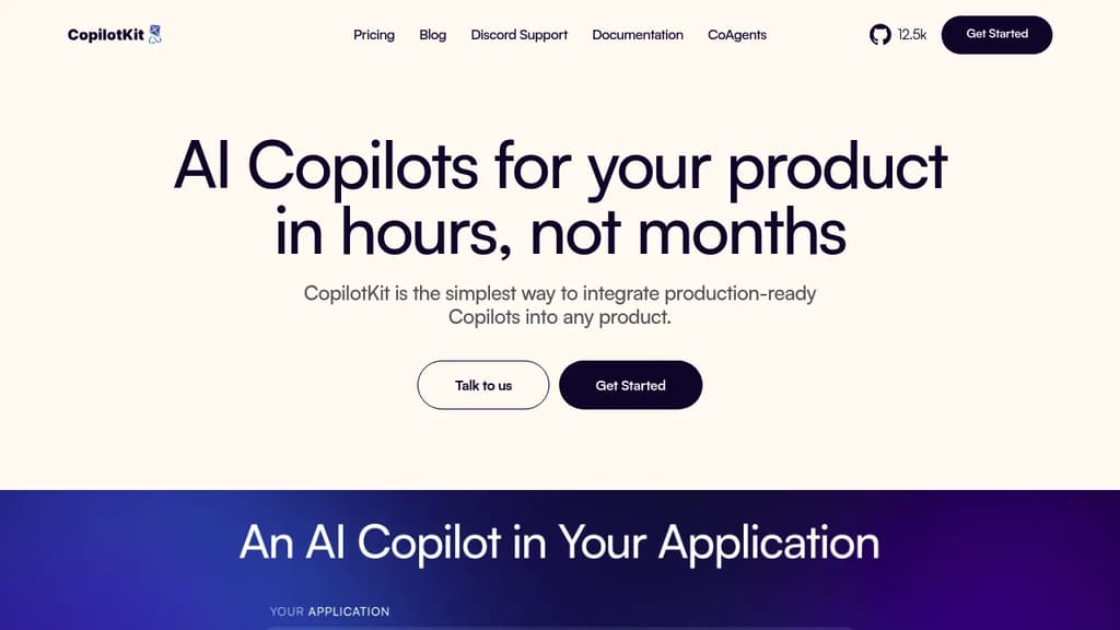 Screenshot of CopilotKit website