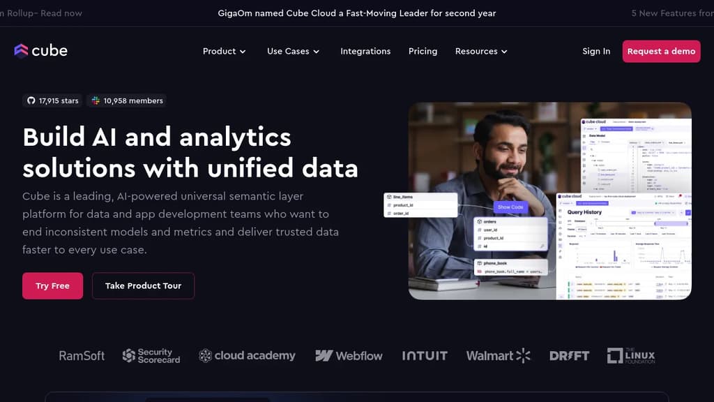 Cube interface screenshot