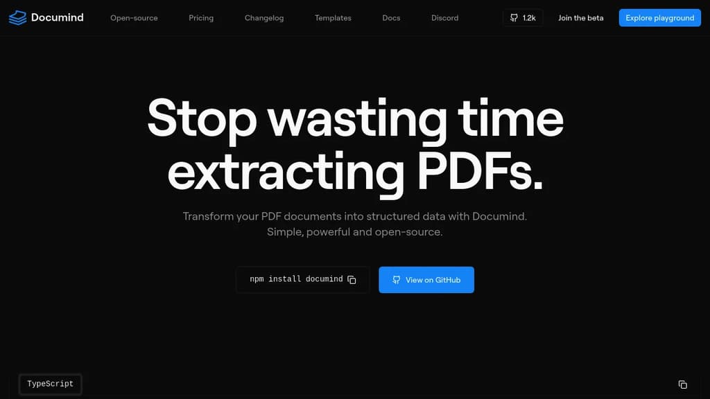 Screenshot of Documind website