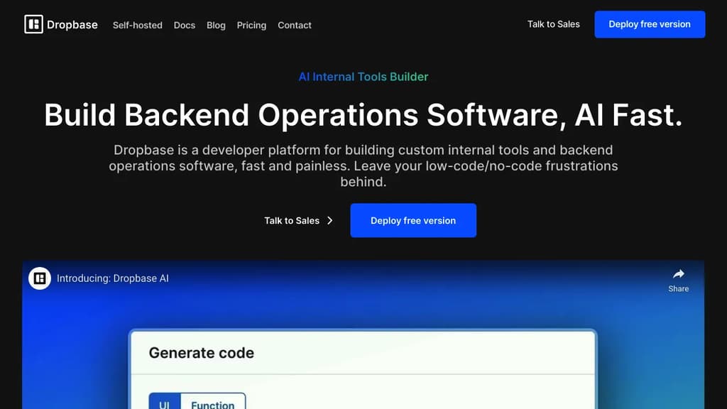 Screenshot of Dropbase